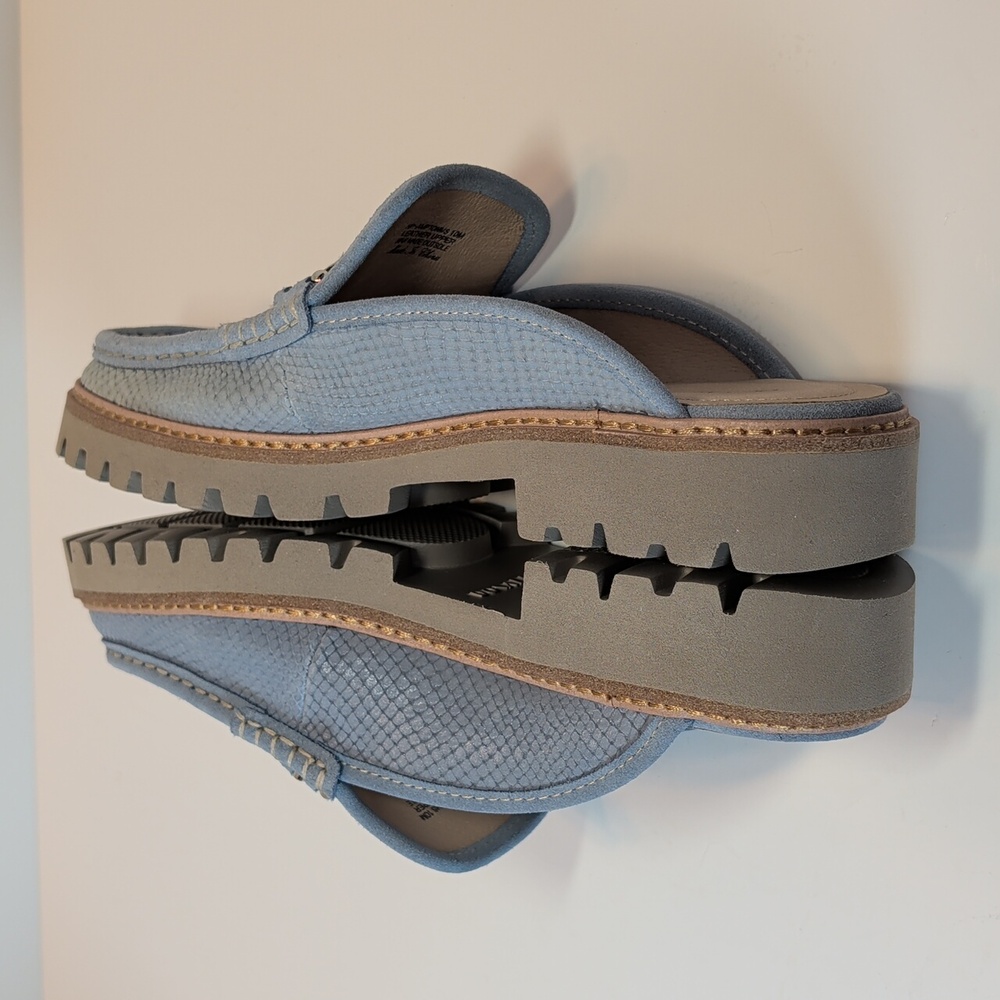 Donald Pliner Hampton Light Blue Textured Slip On Loafers Size 10 - Picture 7 of 13